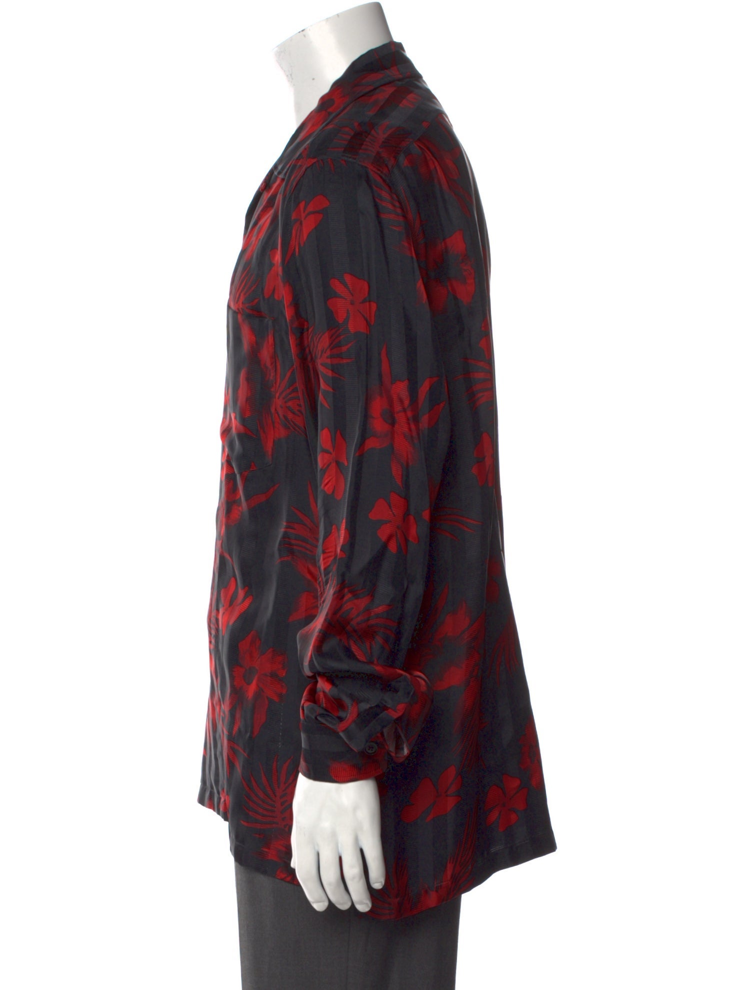 Dries Van Noten Floral Print Long Sleeve Dress Shirt