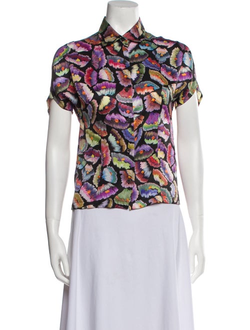 Dries Van Noten Silk Printed Button-Up Top