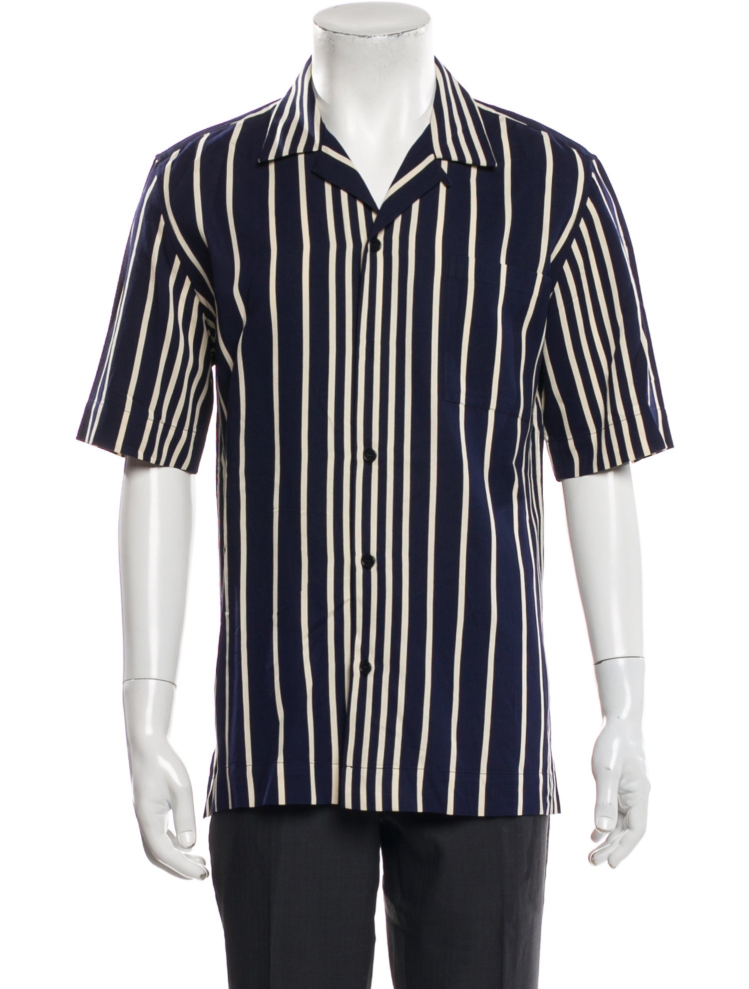 Dries Van Noten Striped Short Sleeve Shirt