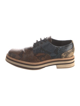 Dries Van Noten Leather Animal Print Oxfords