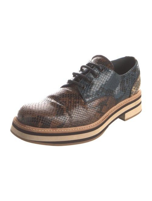Dries Van Noten Leather Animal Print Oxfords