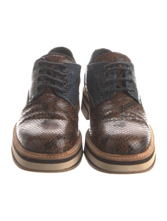 Dries Van Noten Leather Animal Print Oxfords