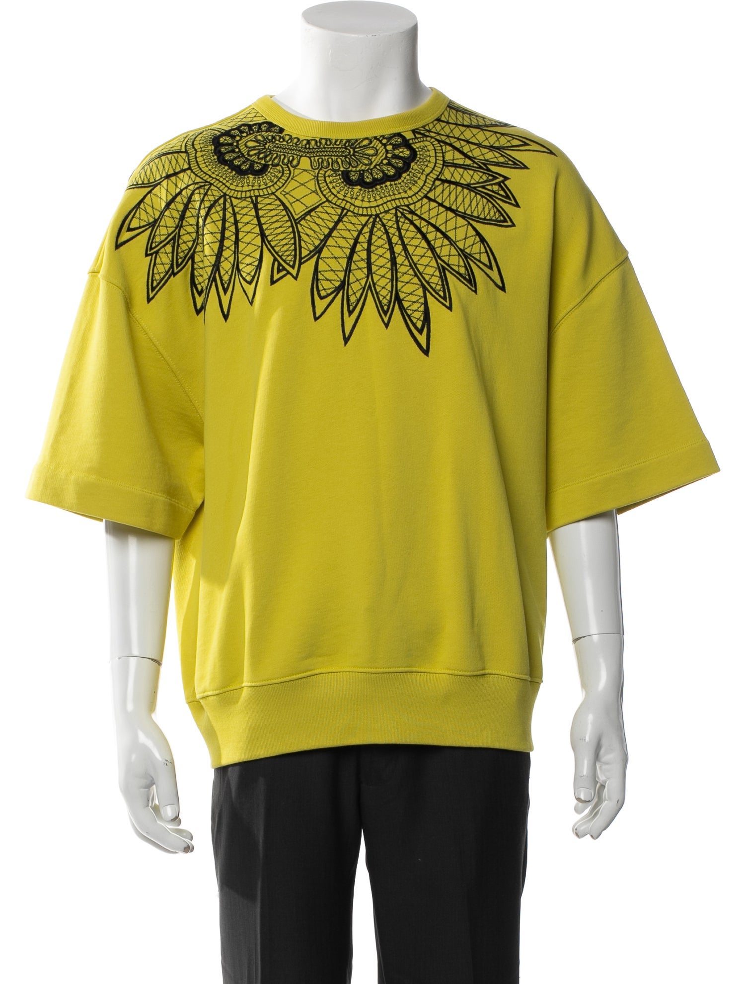 Dries Van Noten Graphic Print Crew Neck Polo Sweater