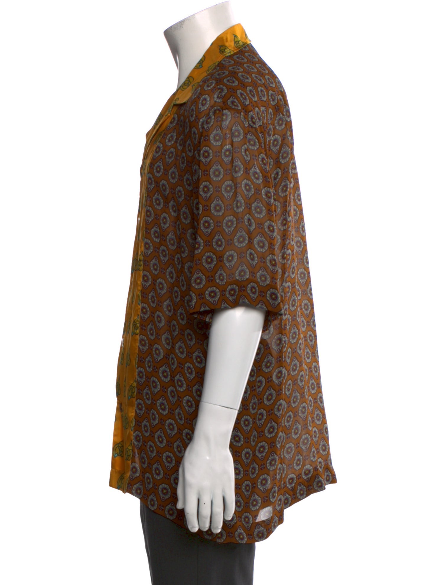 Dries Van Noten Printed Three-Quarter Sleeve Shirt