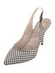 Dries Van Noten Nylon Plaid Print Slingback Pumps