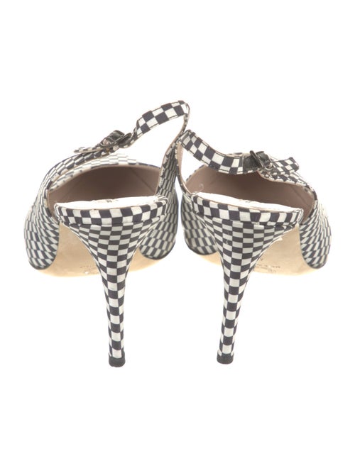 Dries Van Noten Nylon Plaid Print Slingback Pumps