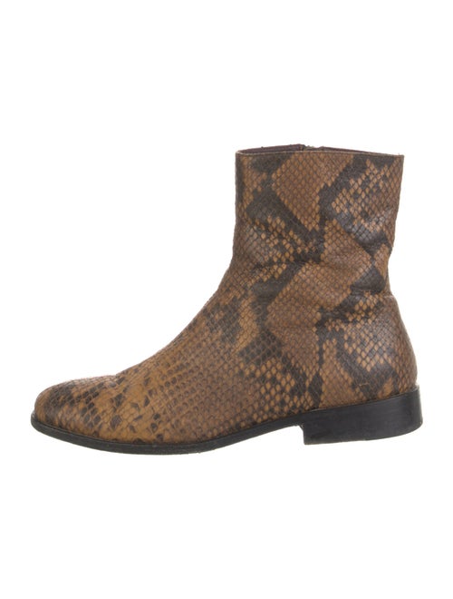 Dries Van Noten Embossed Leather Animal Print Boots
