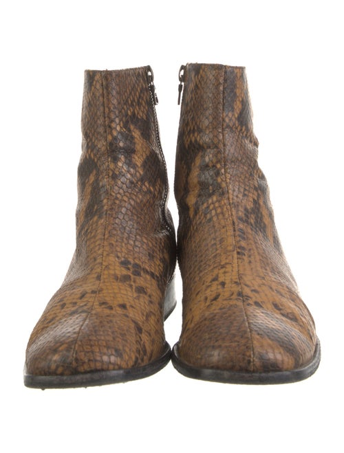 Dries Van Noten Embossed Leather Animal Print Boots