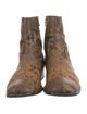 Dries Van Noten Embossed Leather Animal Print Boots