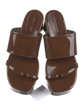 Dries Van Noten Patent Leather Slides