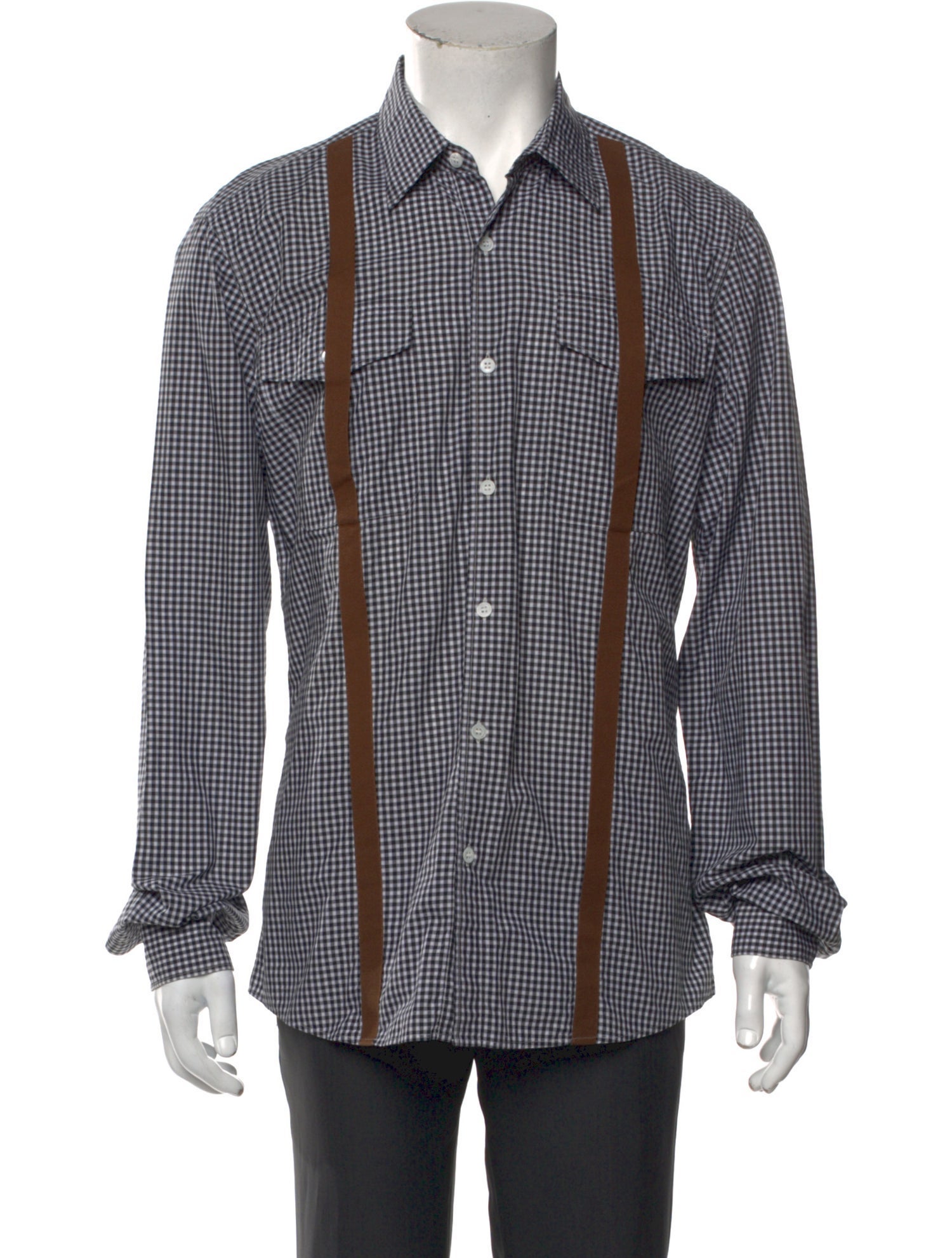 Dries Van Noten Plaid Print Long Sleeve Shirt