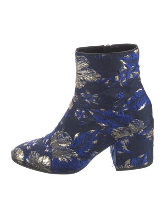 Dries Van Noten Floral Print Embroidered Accent Boots