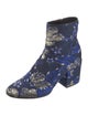 Dries Van Noten Floral Print Embroidered Accent Boots