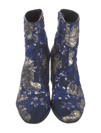 Dries Van Noten Floral Print Embroidered Accent Boots