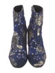Dries Van Noten Floral Print Embroidered Accent Boots