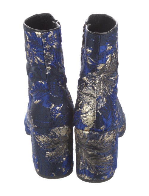 Dries Van Noten Floral Print Embroidered Accent Boots