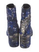 Dries Van Noten Floral Print Embroidered Accent Boots