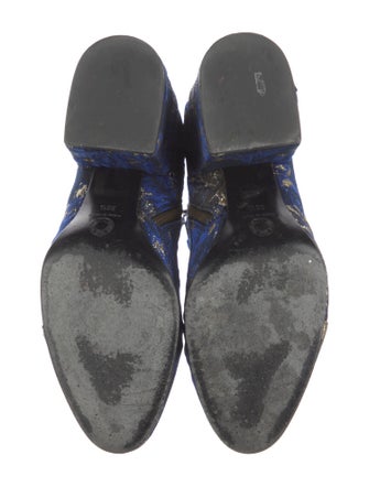 Dries Van Noten Floral Print Embroidered Accent Boots