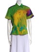 Dries Van Noten x Len Lye Printed Short Sleeve Button-Up Top