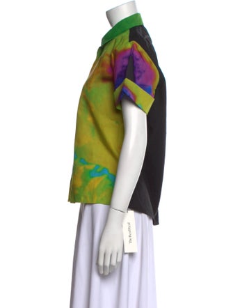 Dries Van Noten x Len Lye Printed Short Sleeve Button-Up Top