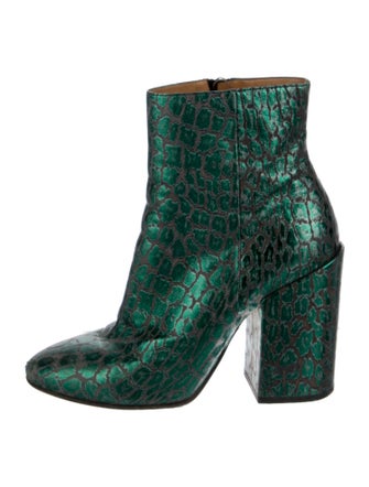 Dries Van Noten Leather Animal Print Boots