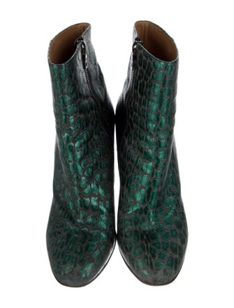 Dries Van Noten Leather Animal Print Boots