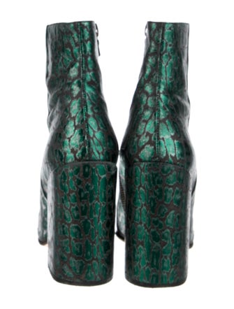 Dries Van Noten Leather Animal Print Boots