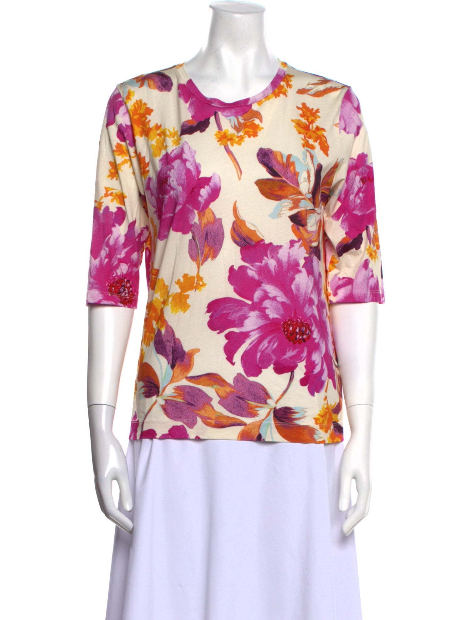 Dries Van Noten Floral Print Crew Neck T-Shirt