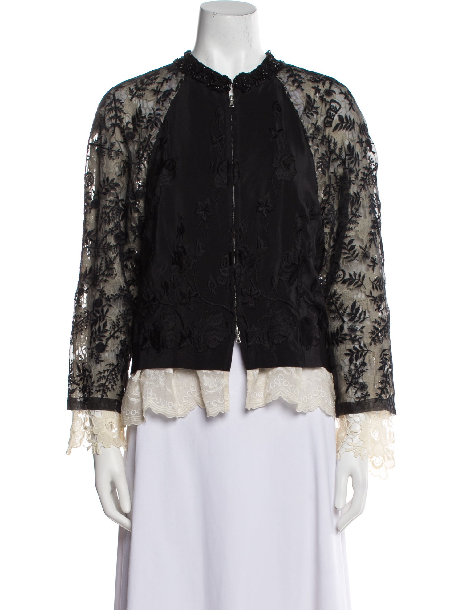 Dries Van Noten Silk Lace Pattern Evening Jacket