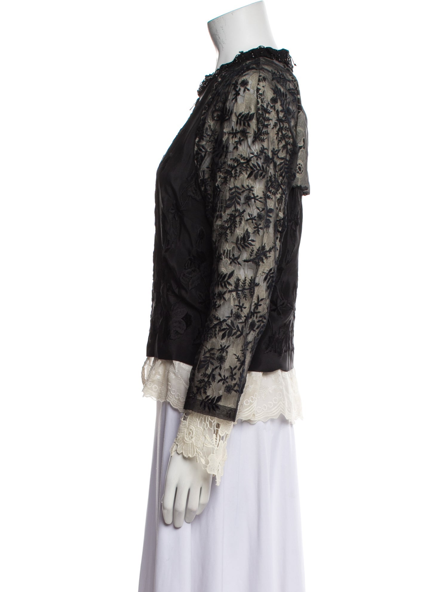 Dries Van Noten Silk Lace Pattern Evening Jacket