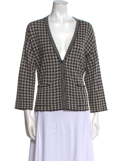 Dries Van Noten Wool Houndstooth Print Sweater