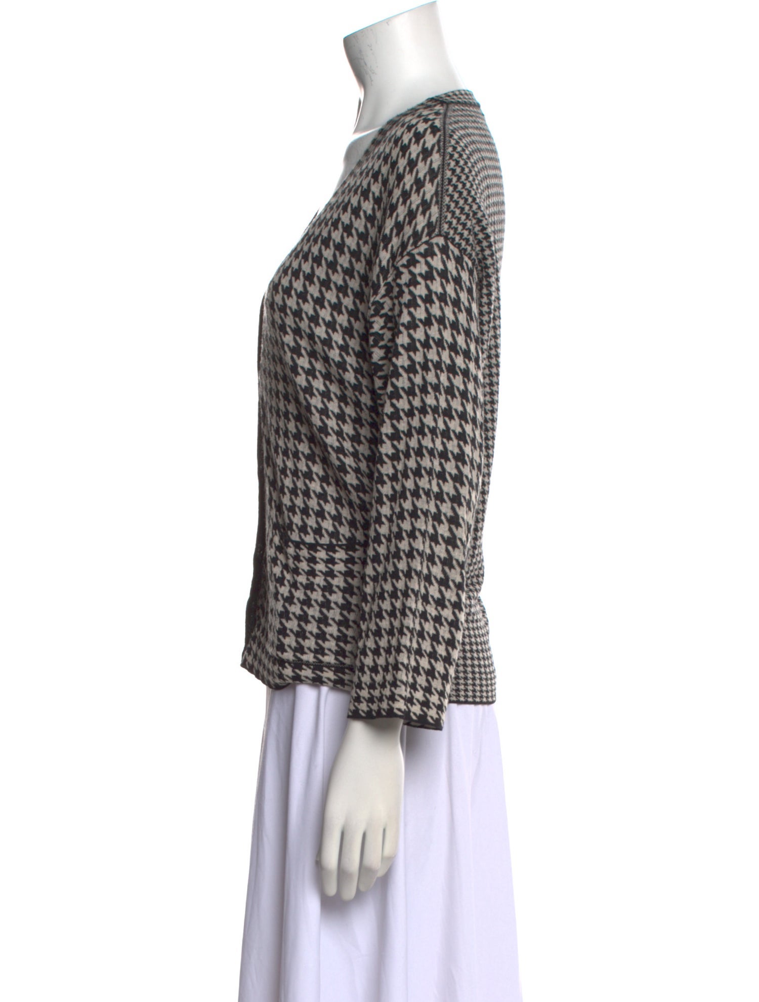 Dries Van Noten Wool Houndstooth Print Sweater