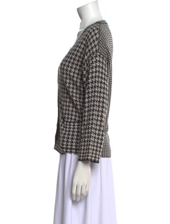 Dries Van Noten Wool Houndstooth Print Sweater