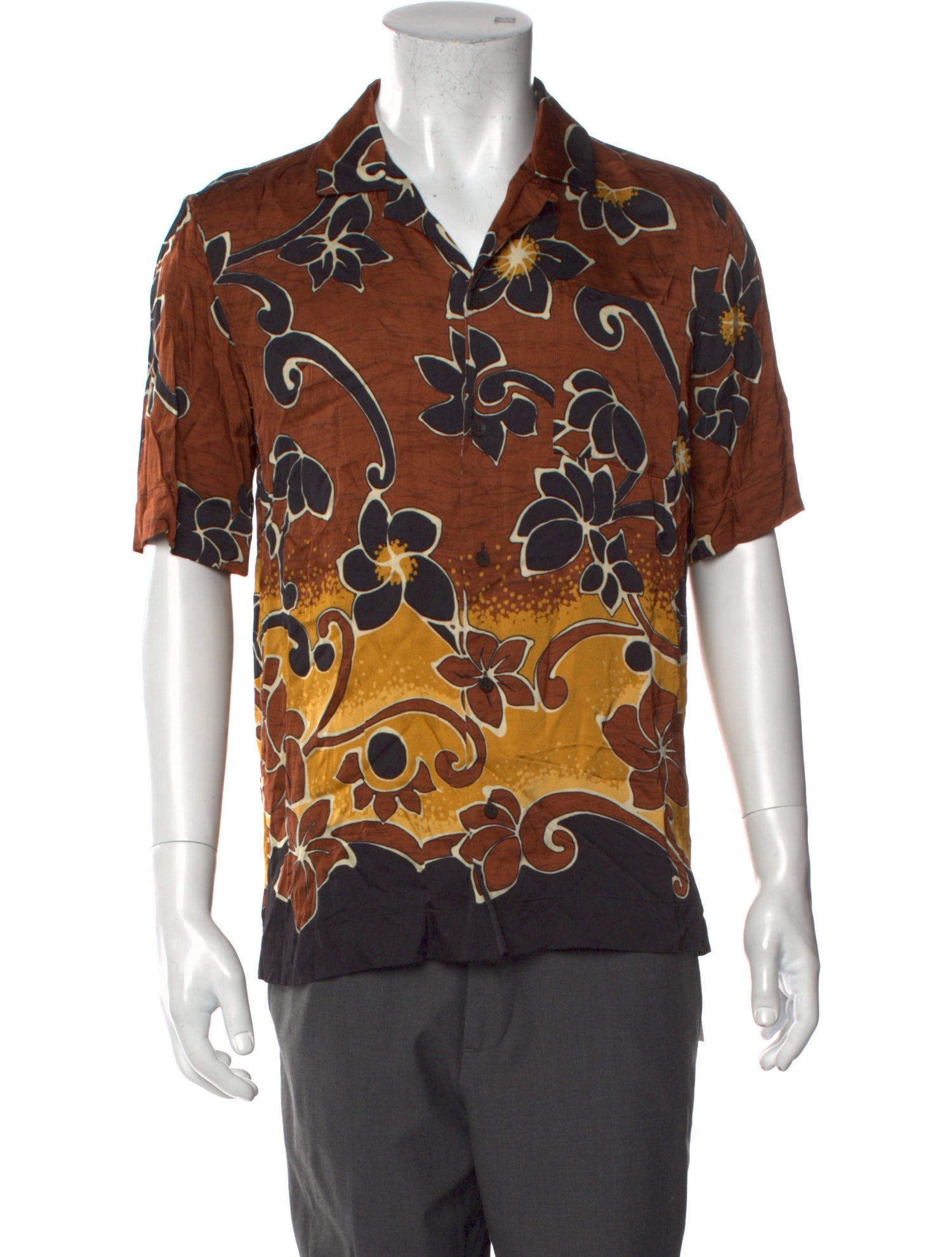 Dries Van Noten Floral Print Short Sleeve Shirt