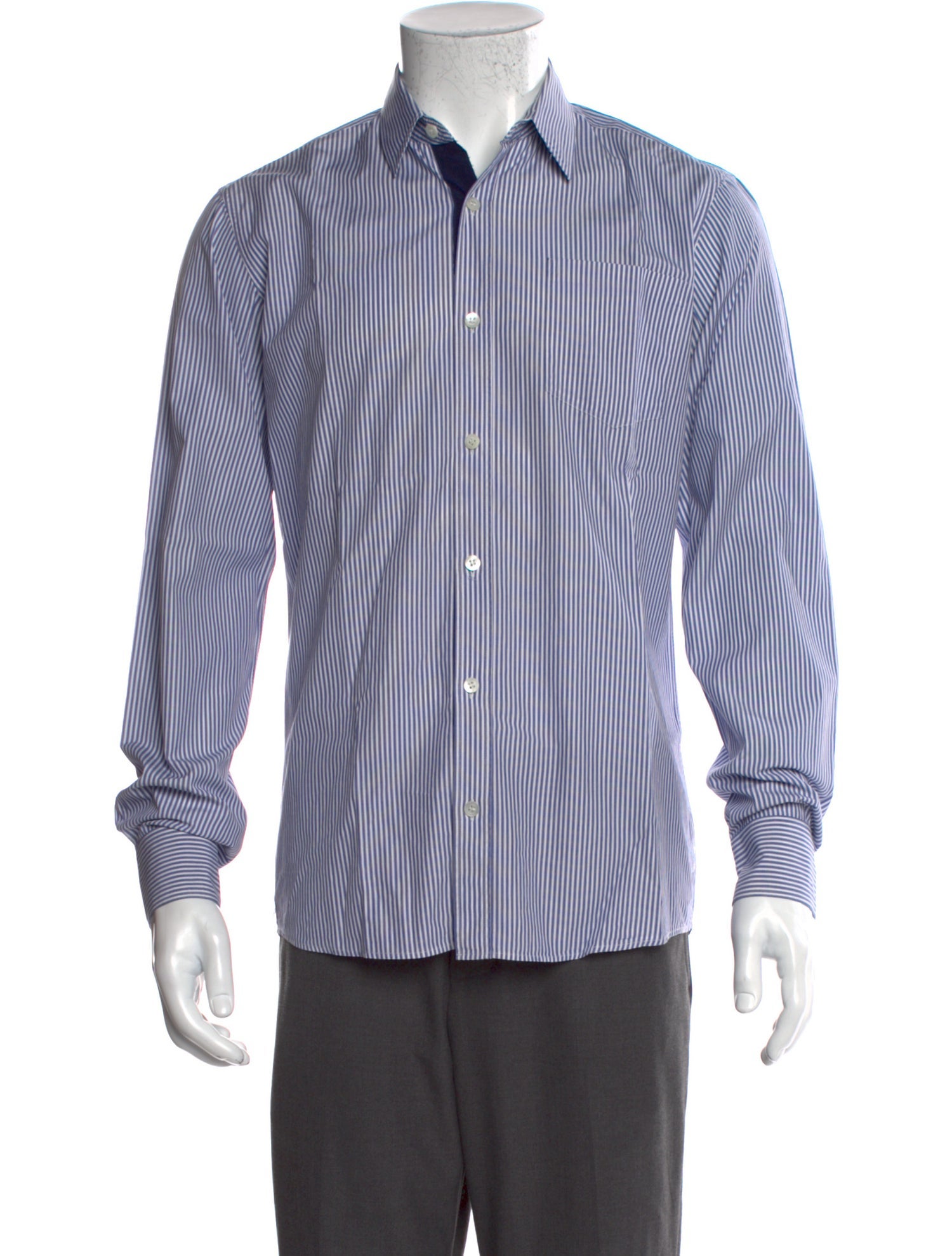 Dries Van Noten Striped Long Sleeve Dress Shirt