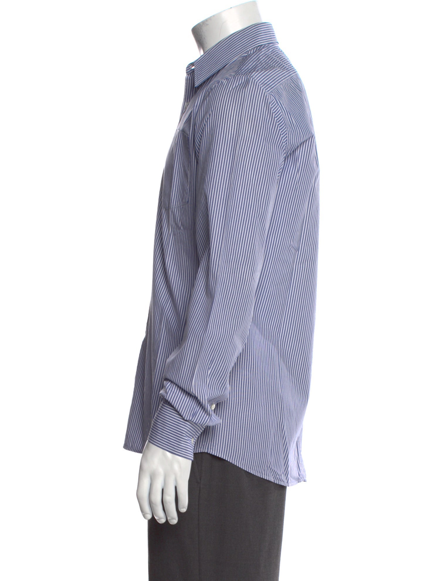 Dries Van Noten Striped Long Sleeve Dress Shirt