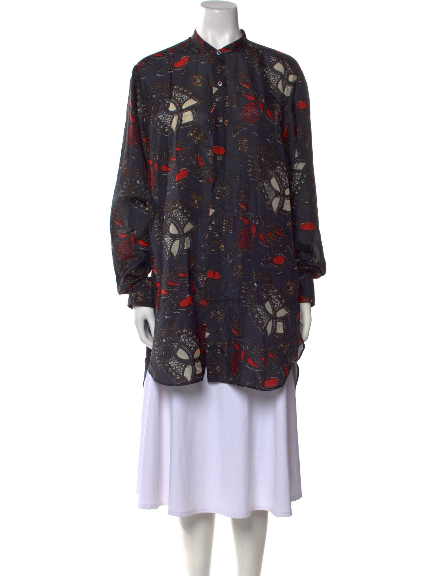 Dries Van Noten Silk Floral Print Tunic