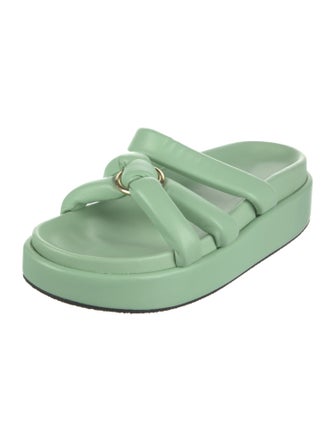 Dries Van Noten Puffy Strap Leather Slides