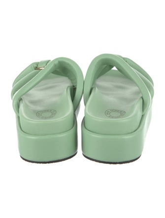 Dries Van Noten Puffy Strap Leather Slides