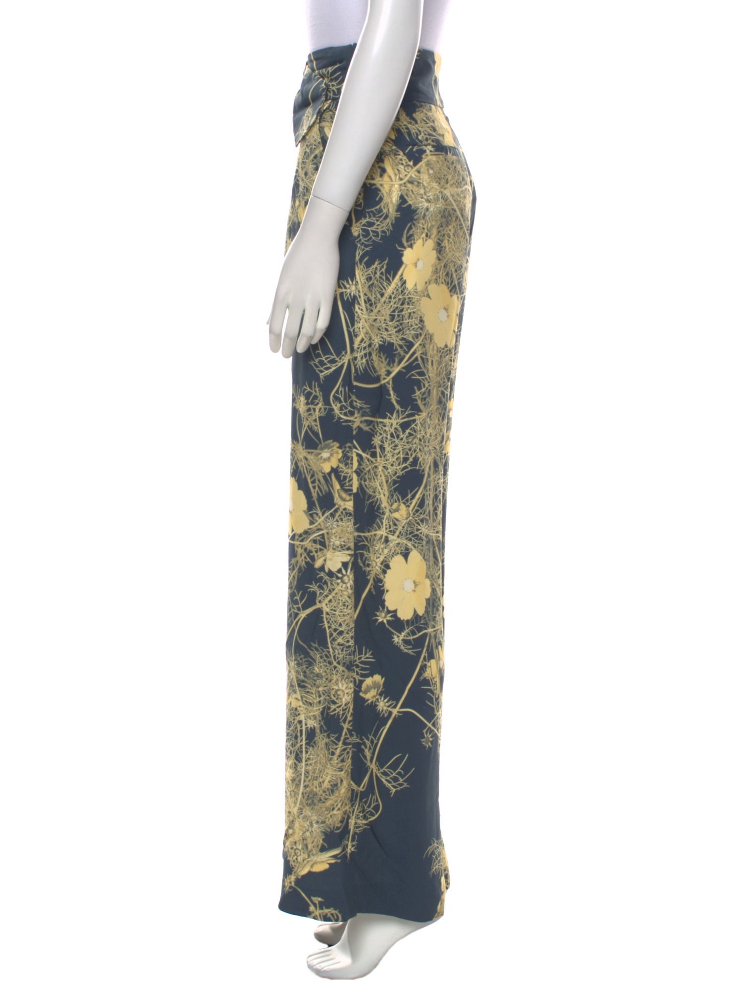 Dries Van Noten Floral Print Wide Leg Pants