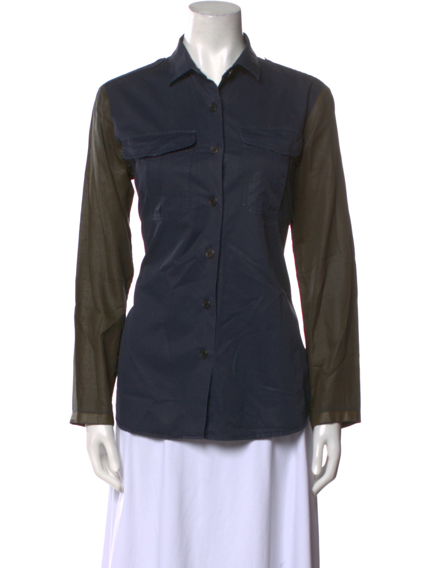 Dries Van Noten Long Sleeve Button-Up Top