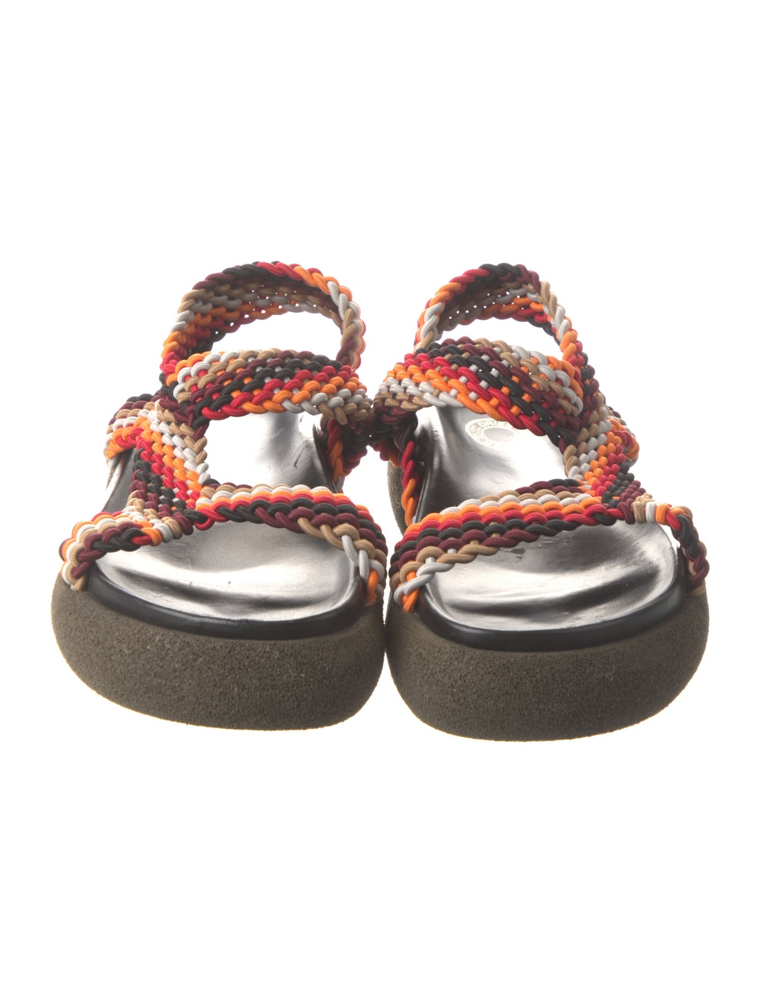 Dries Van Noten Leather Colorblock Pattern Espadrilles