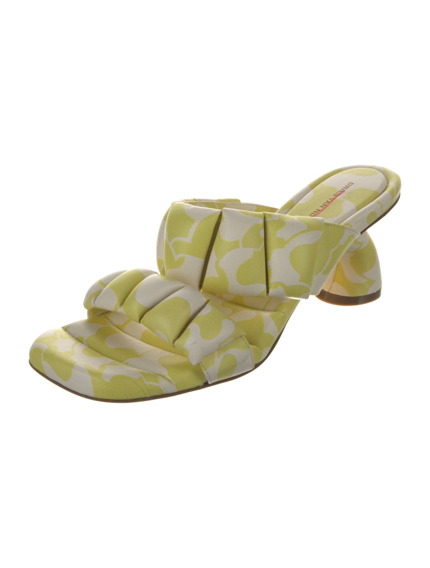 Dries Van Noten Leather Printed Slides