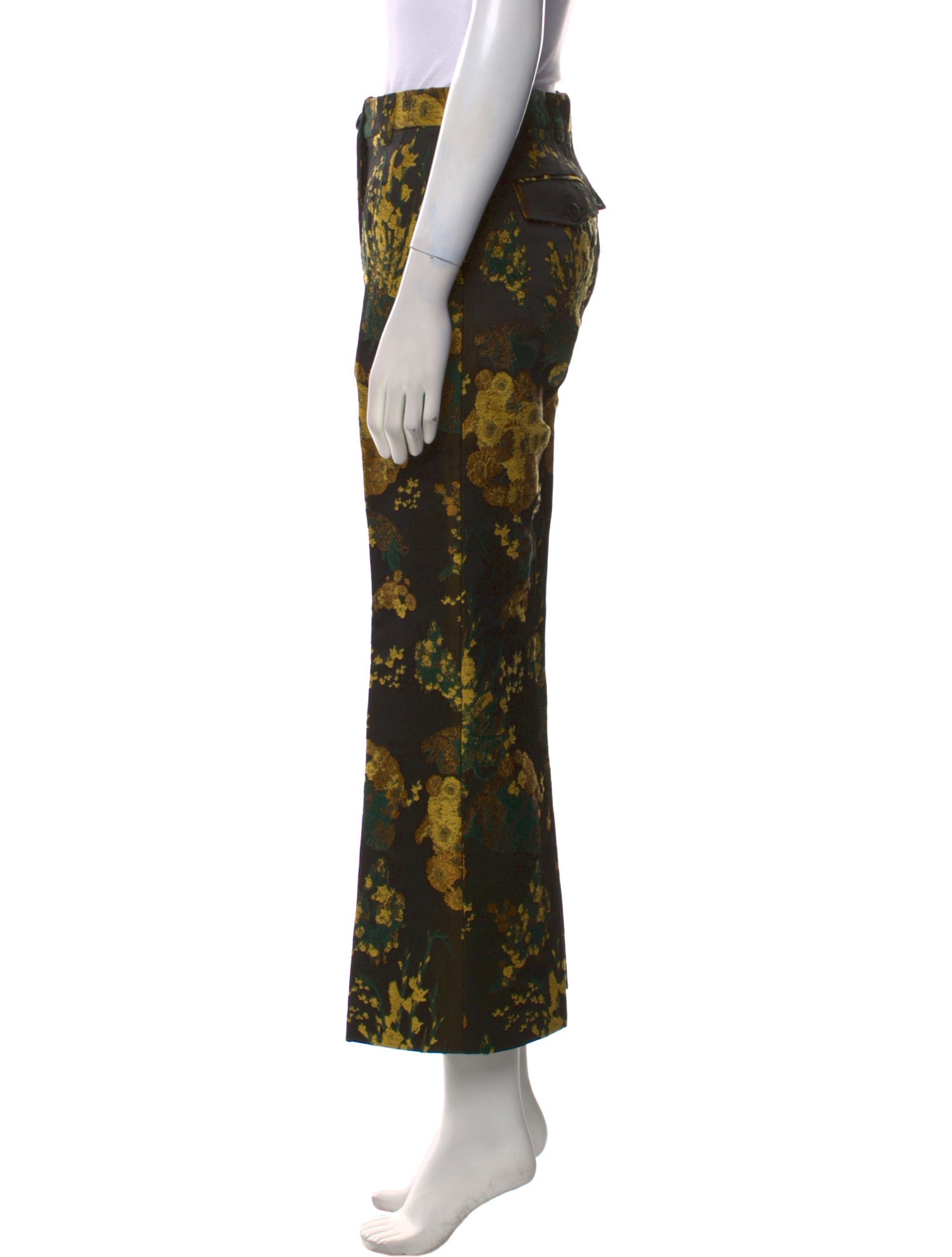 Dries Van Noten Floral Print Wide Leg Pants