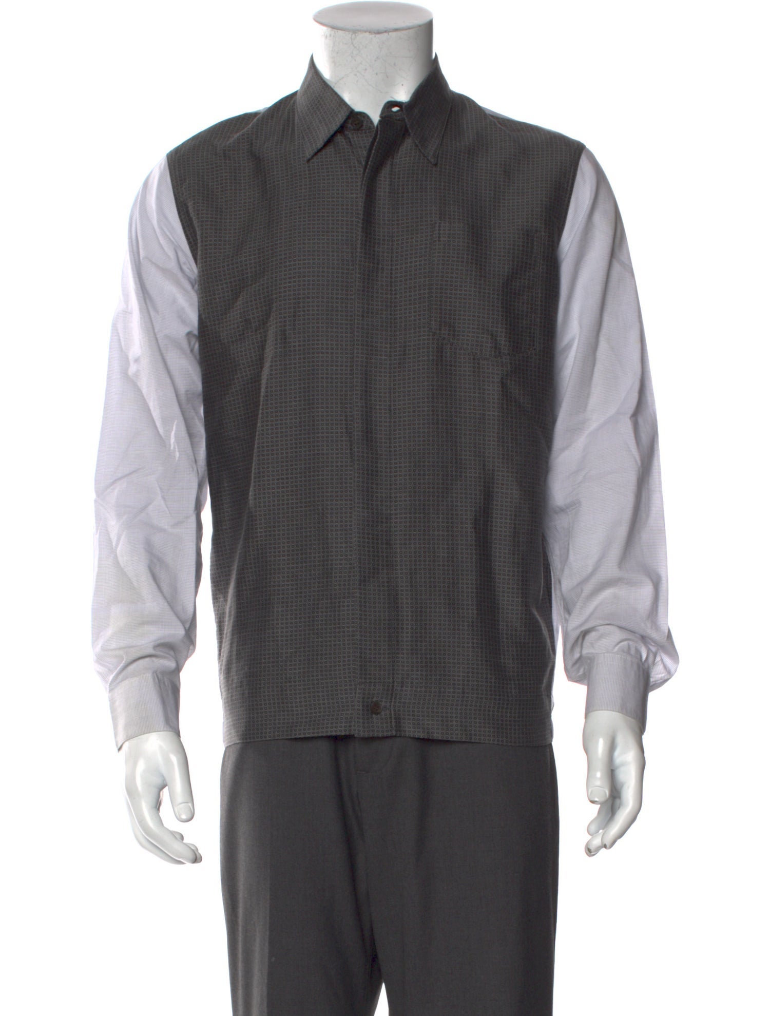 Dries Van Noten Striped Long Sleeve Tuxedo Shirt