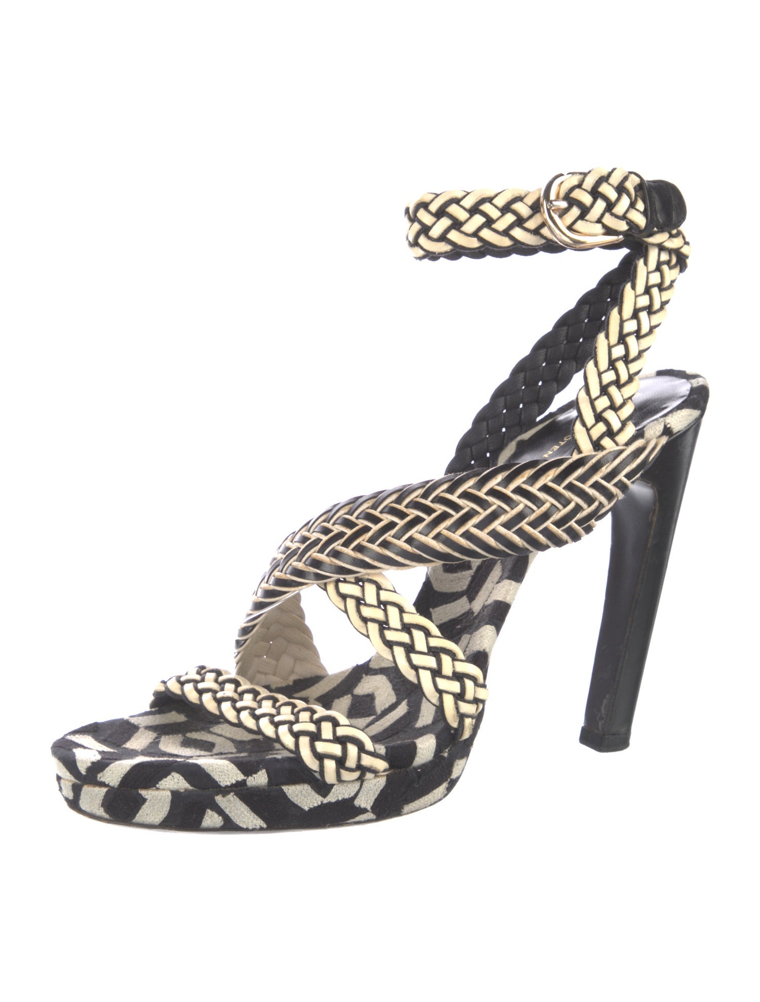 Dries Van Noten Leather Printed Sandals