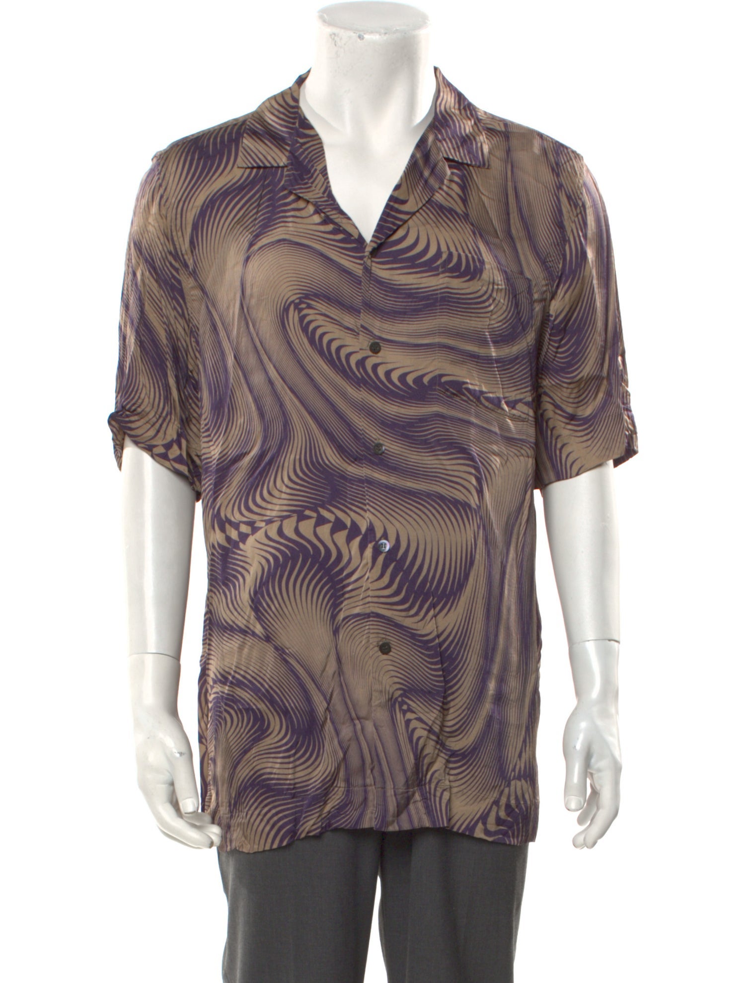 Dries Van Noten Printed Three-Quarter Sleeve Shirt