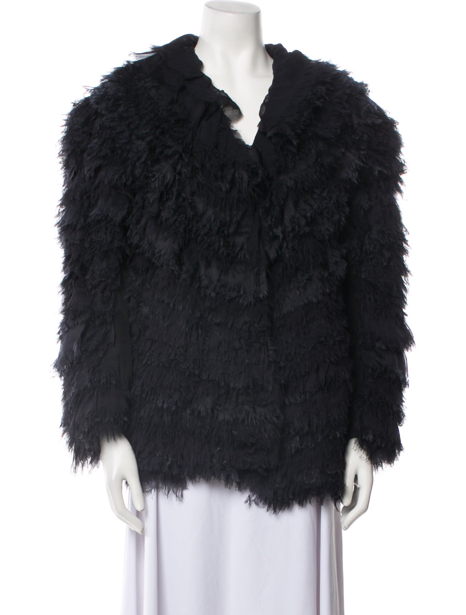 Dries Van Noten 2010's Silk Faux Fur Jacket