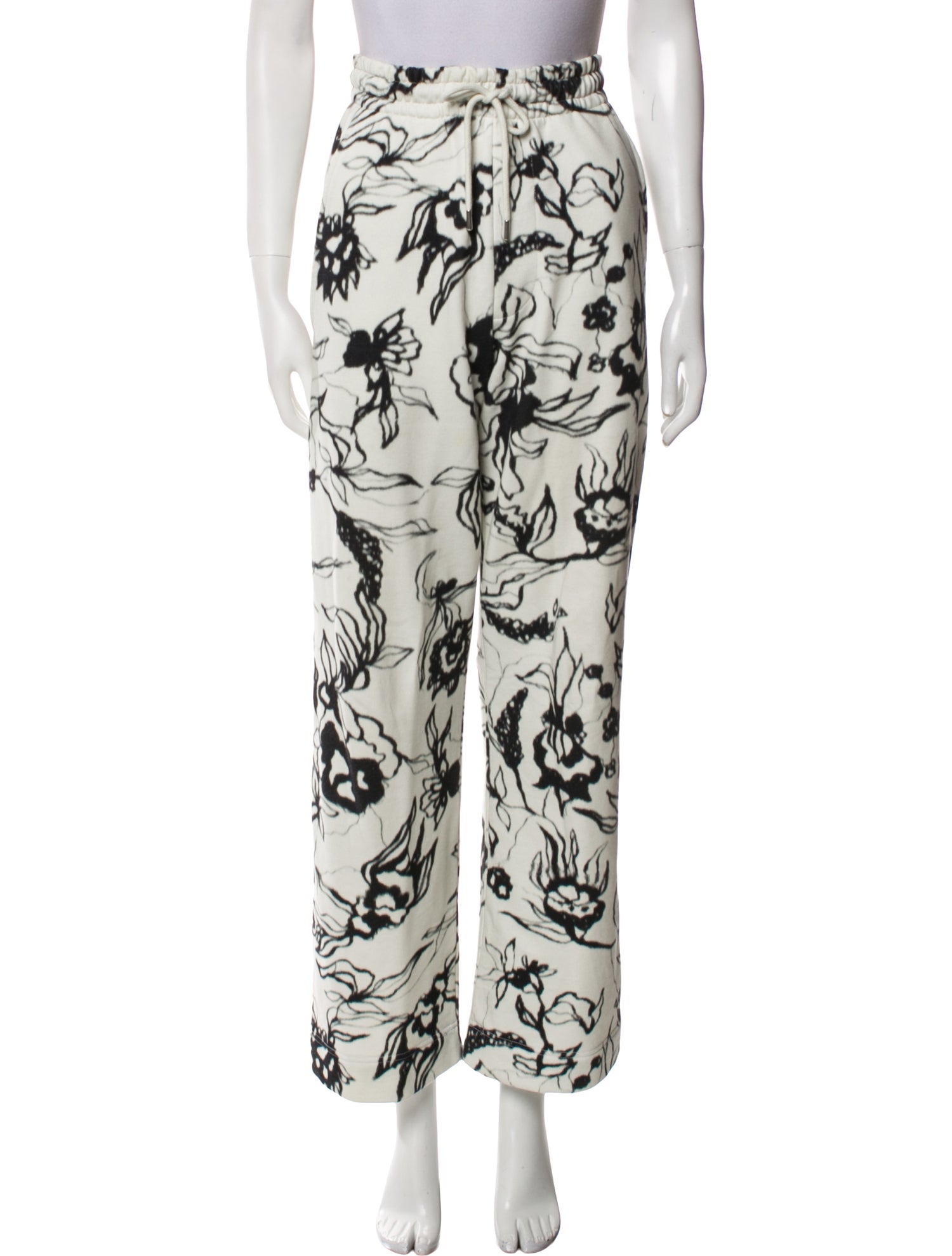Dries Van Noten Printed Whipstitch Trim Sweatpants