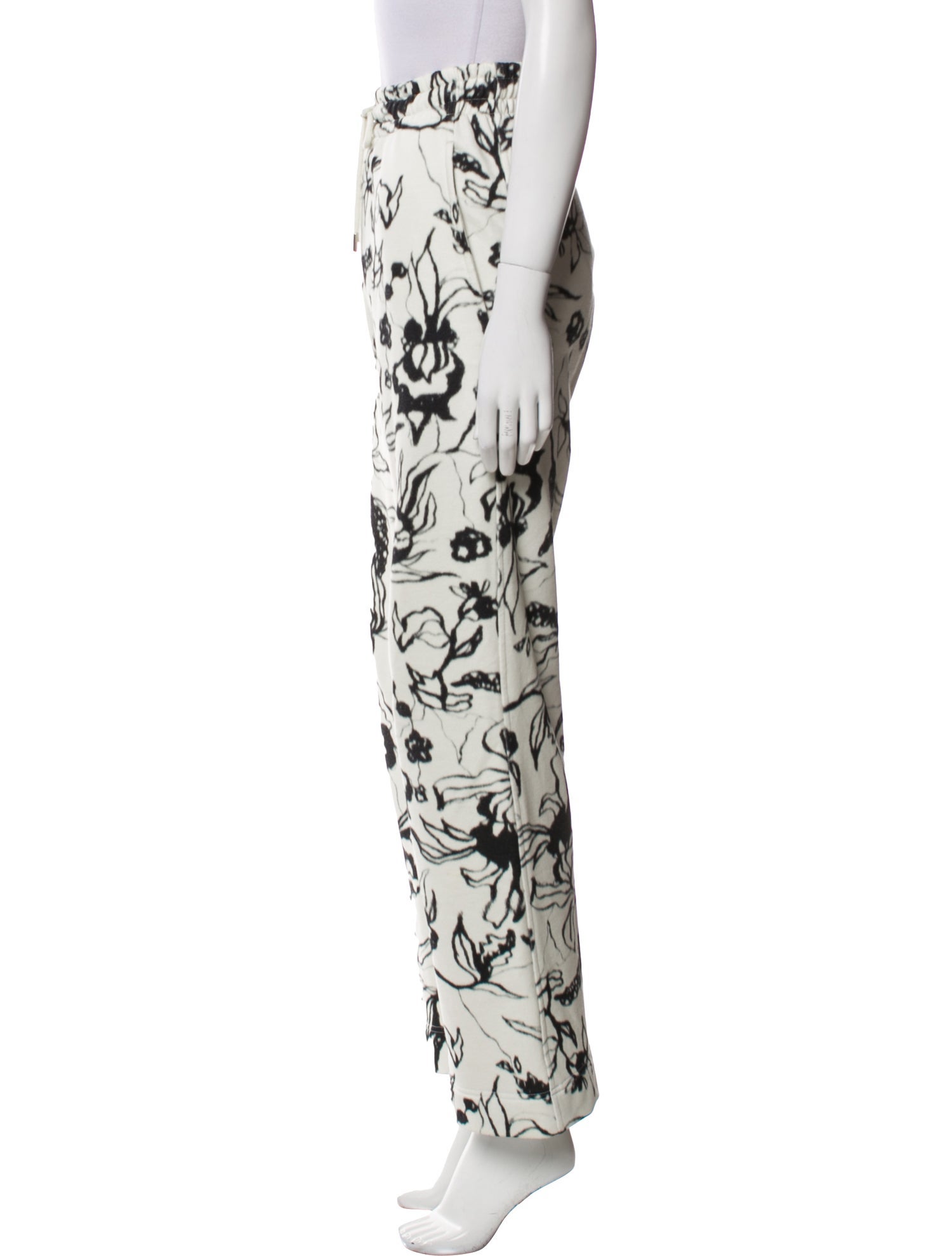 Dries Van Noten Printed Whipstitch Trim Sweatpants